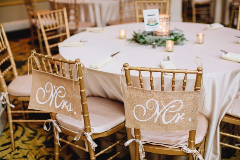 HONBAY "Honbay Mr and Mrs Chair Burlap Chair Banner Bride & Groom Chair Signs Garland for Vintage Rustic Wedding Decorations, Engagement Party Supplies" - Image 5