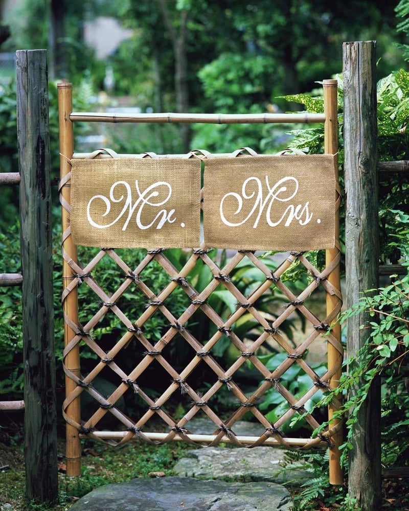 HONBAY "Honbay Mr and Mrs Chair Burlap Chair Banner Bride & Groom Chair Signs Garland for Vintage Rustic Wedding Decorations, Engagement Party Supplies" - Image 4