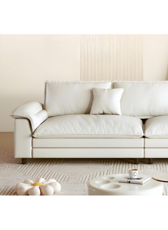 Comfynest Comfynest Contemporary Tech Cloth Sofa with Pillow Top Arm and Removable Cushions  - Image 1