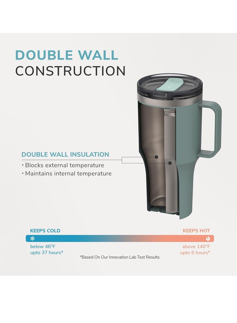LocknLock كوب لوكن لوك ميترو كينغ 820 مل عبوة من اثنين – أكواب ستانلس ستيل معزولة خالية من BPA مع مقابض وأغطية مقاومة للتسرب للمشروبات الساخنة والباردة - Image 3