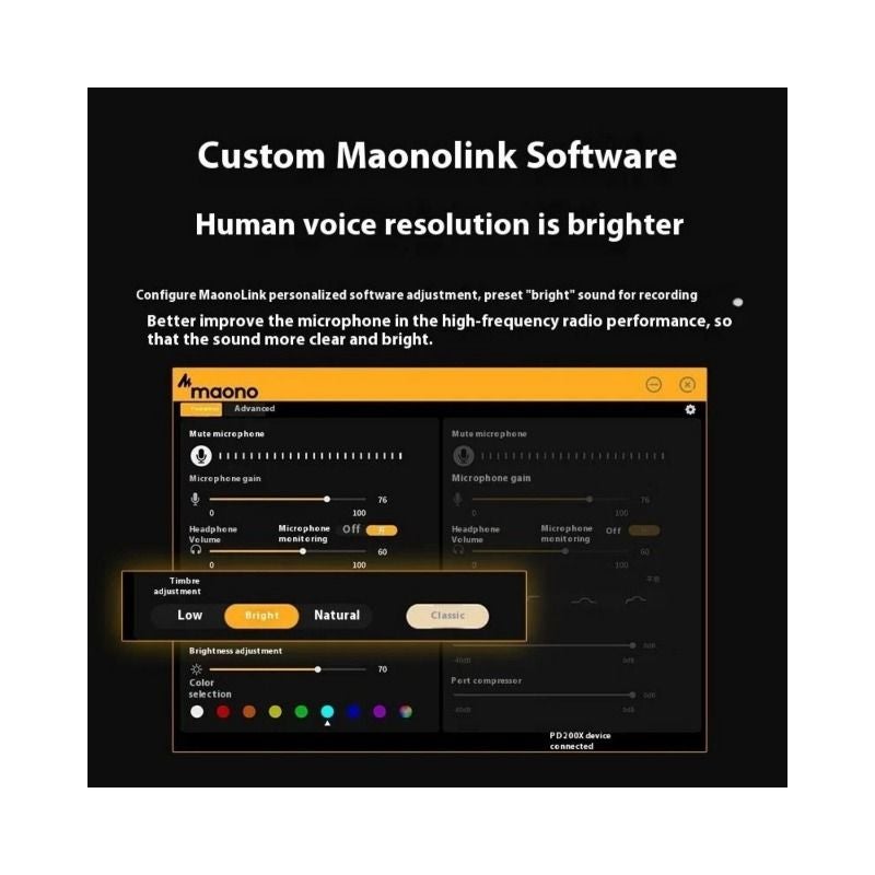 Maono Pd200x RGB Dynamic Professional Gaming Microphone, Recording Equipment, Black - Image 4