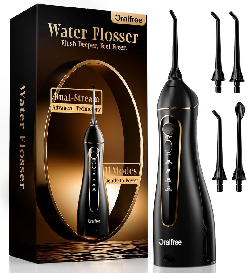 Oralfree Water Flosser Teeth Pick - Dental Cordless Portable Floss Picks Rechargeable Travel Pik Irrigation Cleaner IPX7 Waterproof Oral Irrigator Electric Flossing Machine for Home Teeth Cleaning - Image 1