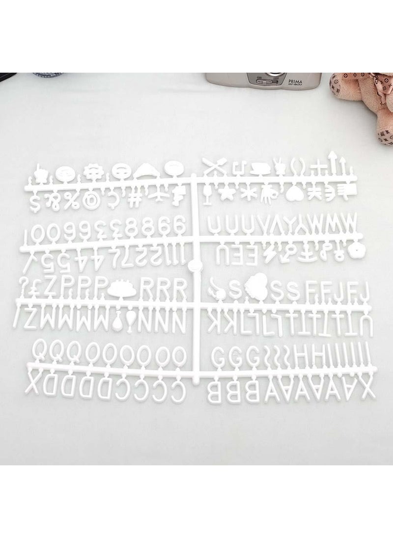 Set of White Letters with Exploded Emoji for Writing Board