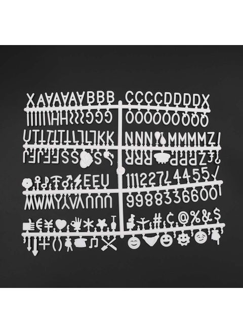 Set of White Letters with Exploded Emoji for Writing Board