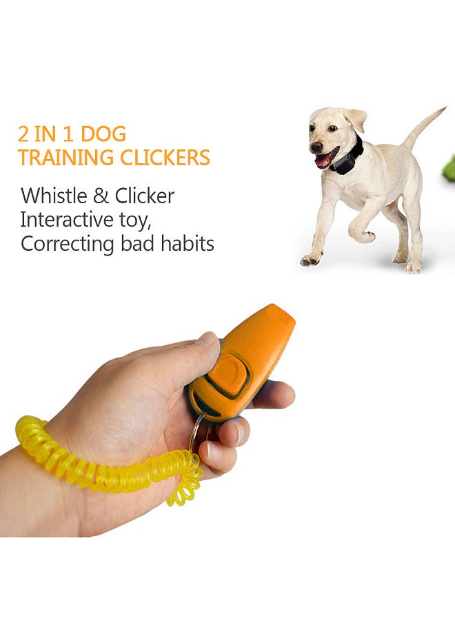 Generic 2pcs Dog Training Clickers 2 in 1 Whistle and Clicker Pet Training Tools with Wrist Strap Key Ring for Dogs Cats Pets  - Image 5