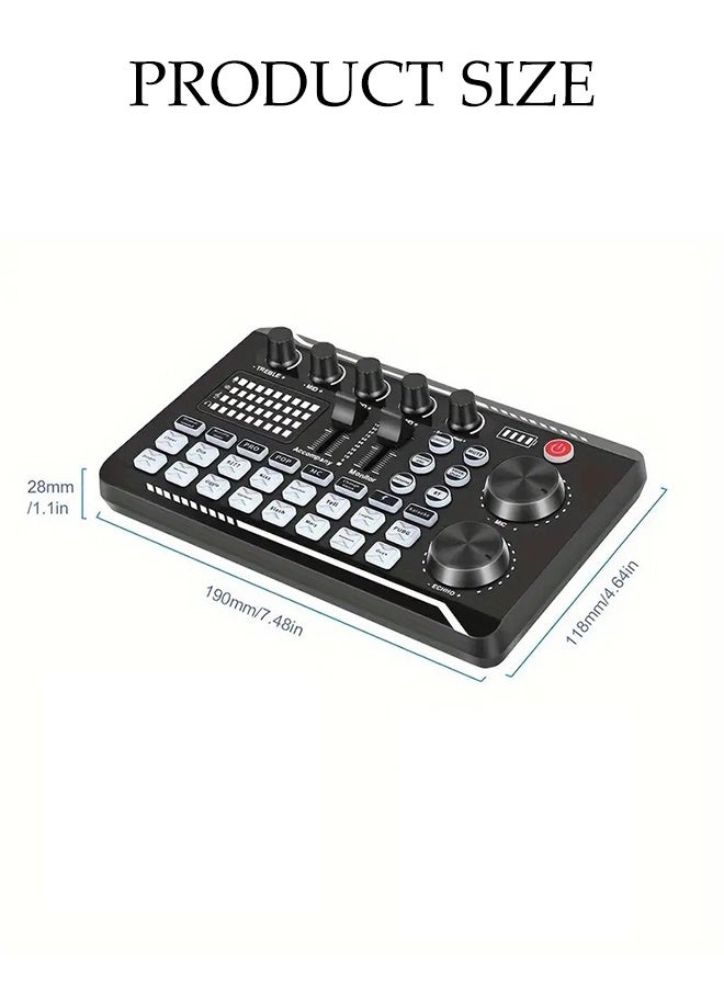 DUNISO Sound Card with 16 Sound and Voice Changer ,Professional Audio Mixer, Multifunctional Studio Equipment for Streaming, Podcasting, Gaming - Image 2
