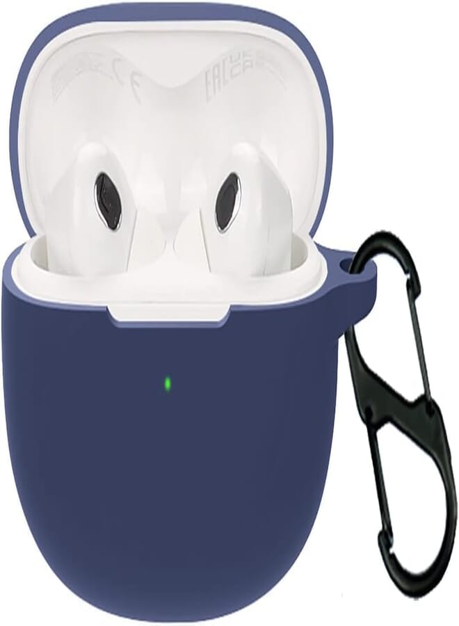 Next Next Store Silicone Protective Case Compatible with Xiaomi Buds 3T Pro, Portable Charging Case Cover with Carabiner Keychain Anti-Lost (Blue)