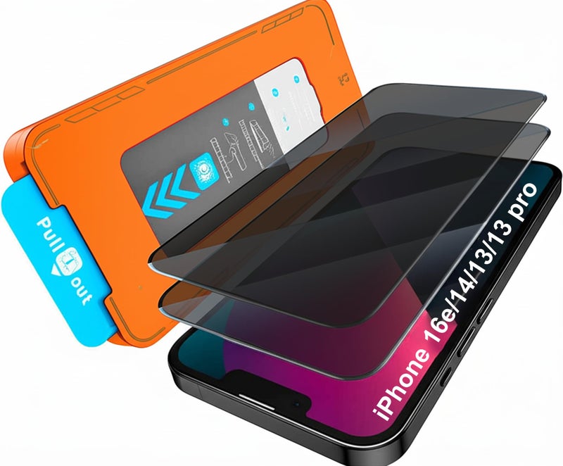Mr Shield Mr.Shield PRO-GLAZ Privacy Tempered Glass Screen Protector Guard For iPhone 16e / 14/13 and iPhone 13 Pro - 1 Pack - Image 1