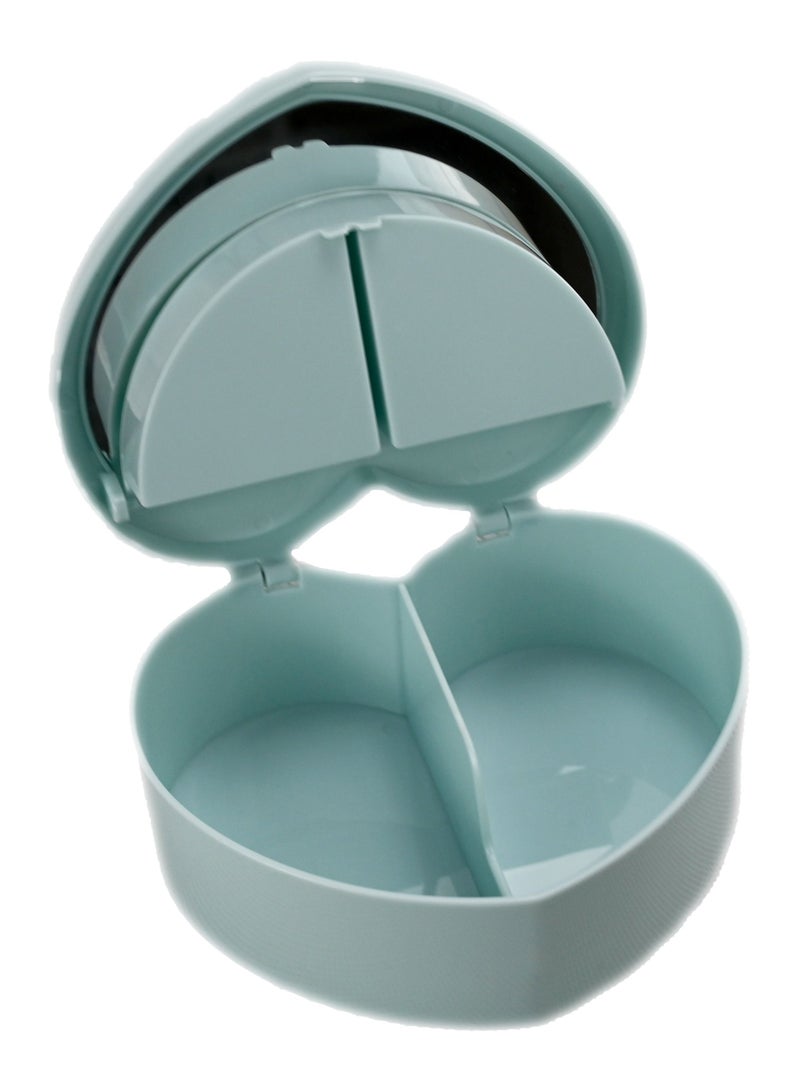 صندوق مجوهرات على شكل قلب وحيد القرن | صندوق مجوهرات الاطفال | صندوق على شكل قلب وصندوق مزخرف مطبوع عليه رسوم كرتونية ملونة مع مرآة للفتيات - Image 2