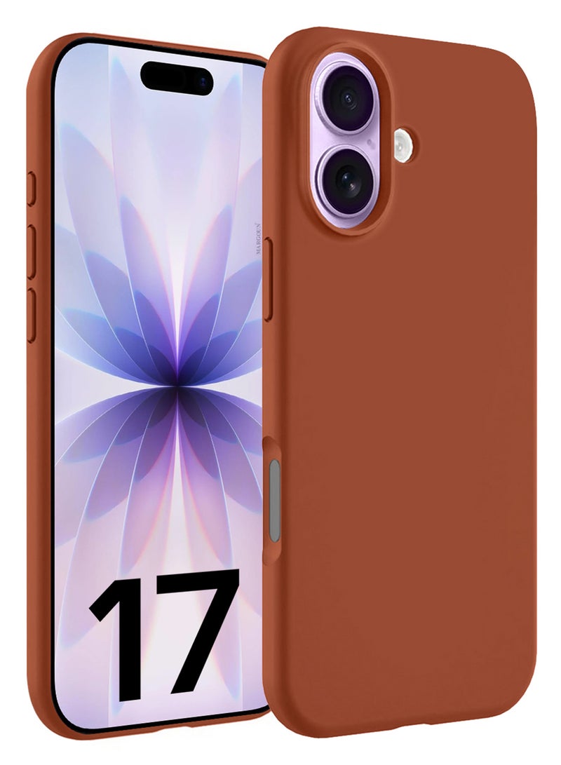 CATANES Silicone Protective Phone Case for iPhone 17 - Soft Anti-Scratch Microfiber Lining Ultra Slim Drop Protection Phone Cover - Windsor Brown - Image 1