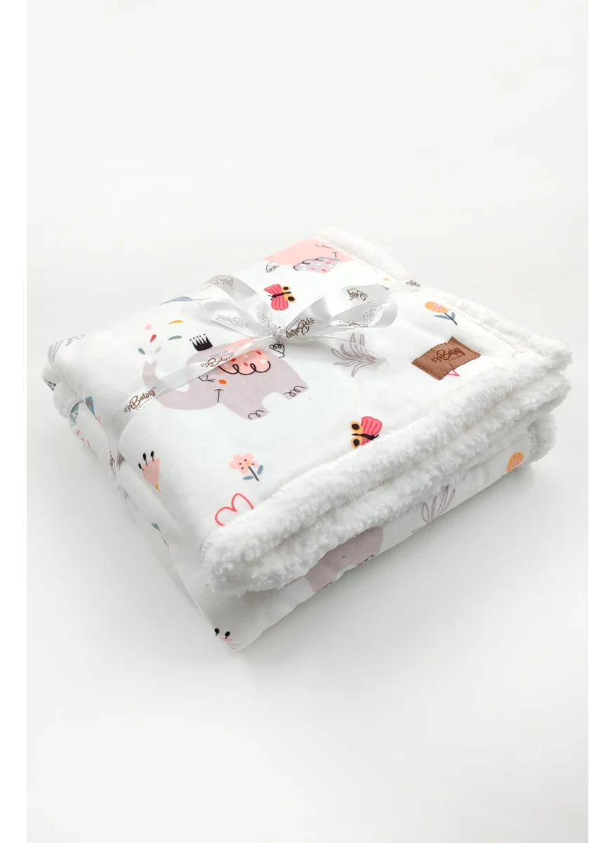 Vagonik Baby Anti Allergic Baby Blanket 80X80 cm Melis Sheepskin Blanket