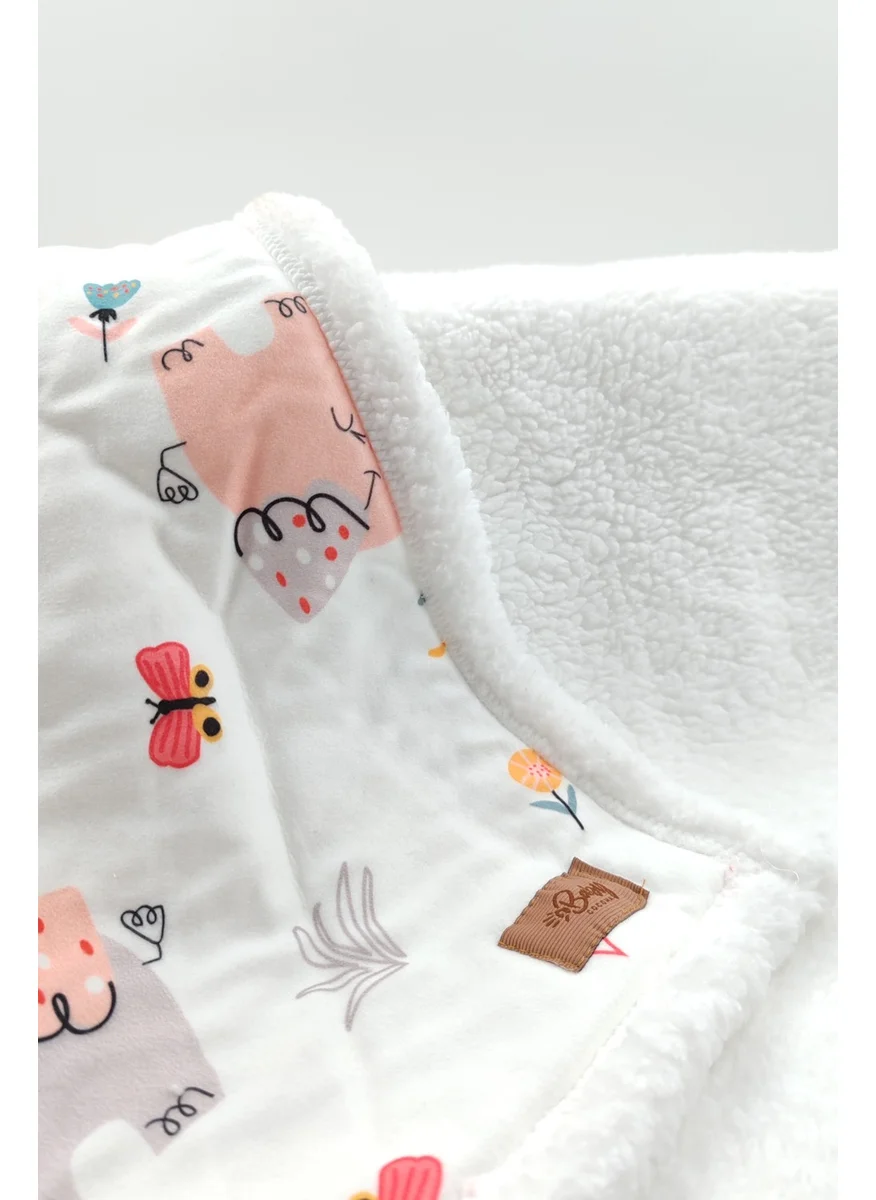 Vagonik Baby Anti Allergic Baby Blanket 80X80 cm Melis Sheepskin Blanket