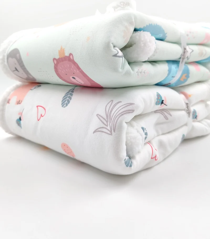 Vagonik Baby Anti Allergic Baby Blanket 80X80 cm Melis Sheepskin Blanket