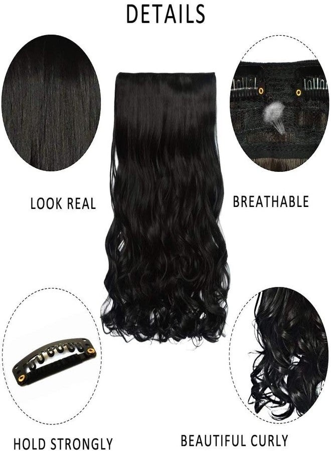 Ashkash 1pcs Long Curly Wavy Hair Extensions - 5 Clips Synthetic Fiber Hairpieces Hair Clips Hair Accessories for Women and Girls - Add Volume and Style to Your Hair Halloween Christmas (Brown) - Image 5