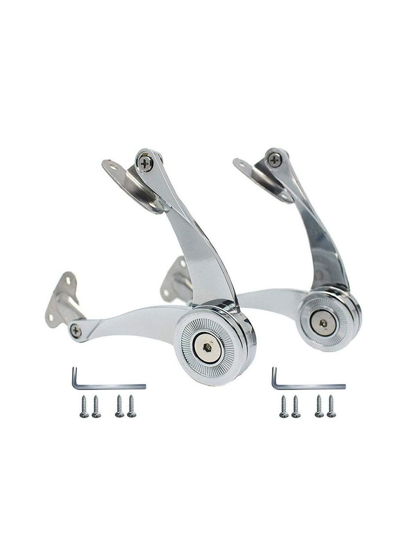 Y&D Folding Lid Support Hinges, KASTWAVE Furniture Lift Up Flap Stay Hardware, Kitchen Cabinet Door Adjustable Hinge, for Cupboard Toy Box (2 Pieces)  - Image 1