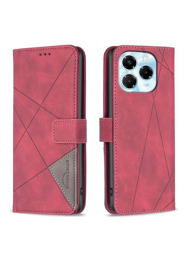 Zaboon Case For Infinix Note 40X 5G Magnetic Buckle Rhombus Texture Leather Phone Case - Image 1
