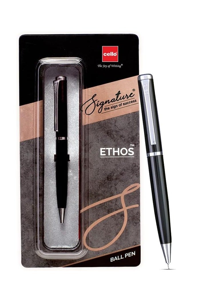 Cello Signature Carbon Ball Pen Blue Ink - Image 1