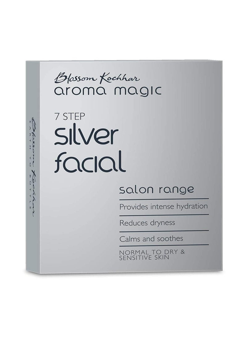 Aroma Magic - Aroma Magic Silver Facial Kit  Single Use  7 Steps Skincare Set  Hydrating  Soothing Facial Kit  Nourish Dry  Sensitive Skin  Reveals a Radiant Glow - Image 1