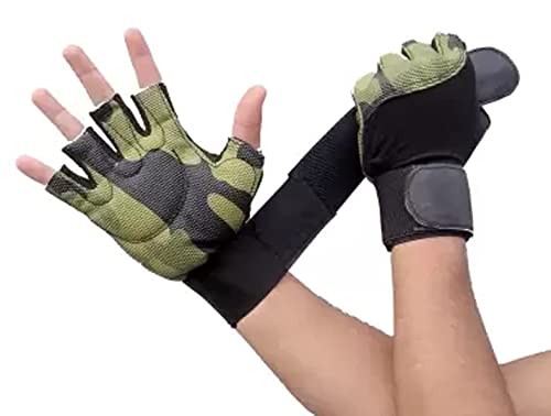 Drauss® Gym Gloves, Padded Weight Lifting Gloves,Workout Gloves with Built-in 19" Wrist Wraps, Exercise Gloves for Cross Training, Pull Ups, Fitness, Powerlifting, for Men & Women (Green) - Image 3