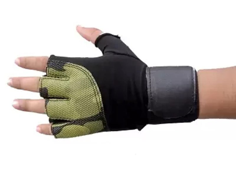 Drauss® Gym Gloves, Padded Weight Lifting Gloves,Workout Gloves with Built-in 19" Wrist Wraps, Exercise Gloves for Cross Training, Pull Ups, Fitness, Powerlifting, for Men & Women (Green) - Image 4