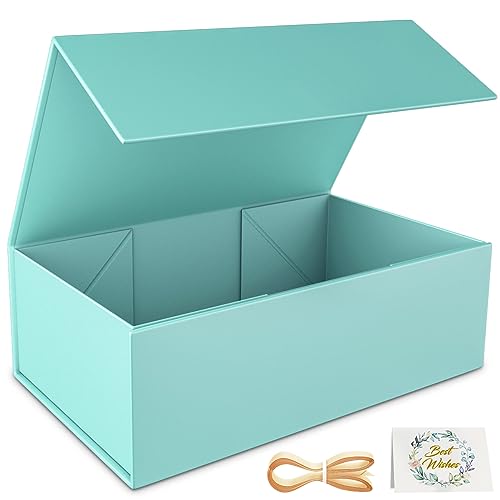 Turquoise Gift Box 95x6x3 Gift boxes with Lids Magnetic Closure Rectangle Collapsible for Bridesmaid Proposal Box Wedding Christmas Birthday