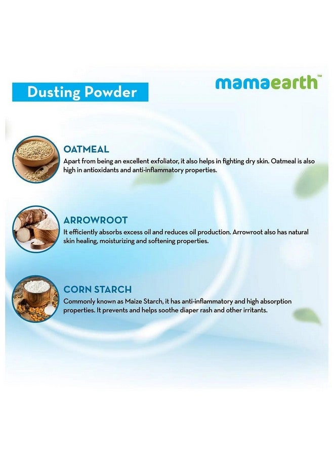 Mamaearth Dusting Powder for Babies | Gentle Talc-Free Baby Powder for Diaper Rash | with Natural Oatmeal Cornstarch & Arrowroot | SLS & Paraben Free | 5.29 Oz (150g) - Image 4