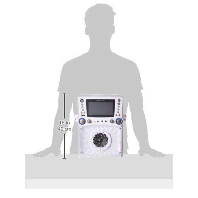 STVG785BTW جهاز كاريوكي بلوتوث مع شاشة LCD لكلمات الأغاني وأضواء ديسكو، أبيض - Image 5
