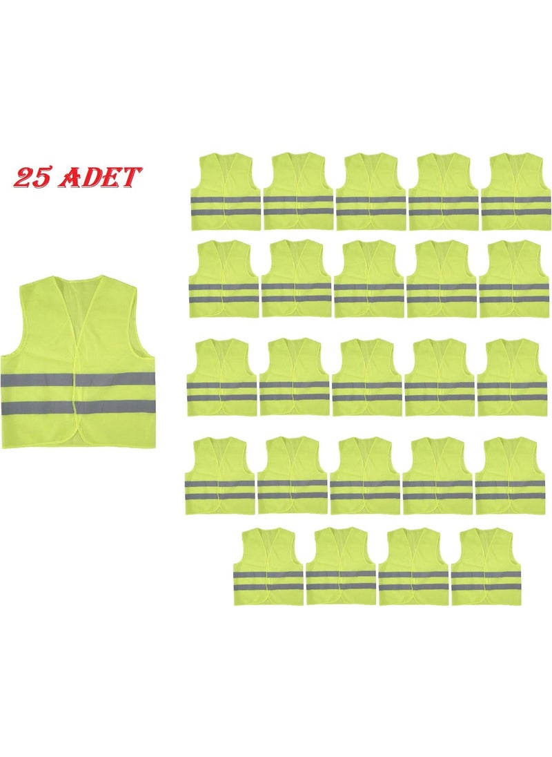 Emirhan Standard Size Warning Vest Reflective Yellow Color 25 Pieces  - Image 1