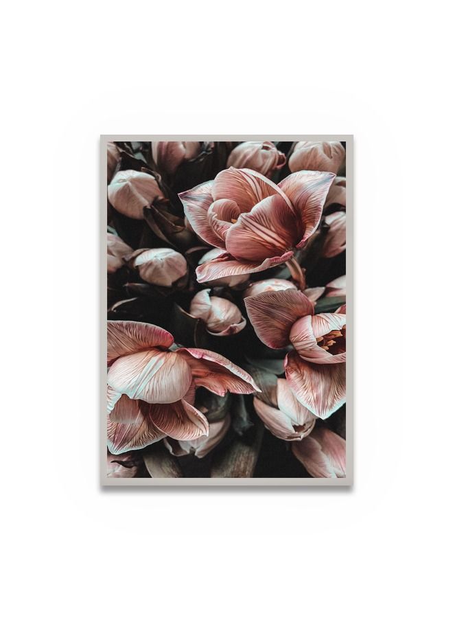 Marktna Canvas Wall Art For Wall Decoration, Flower Design, With A Hollow Silver Frame, Size 120x80cm One Piece - Image 2