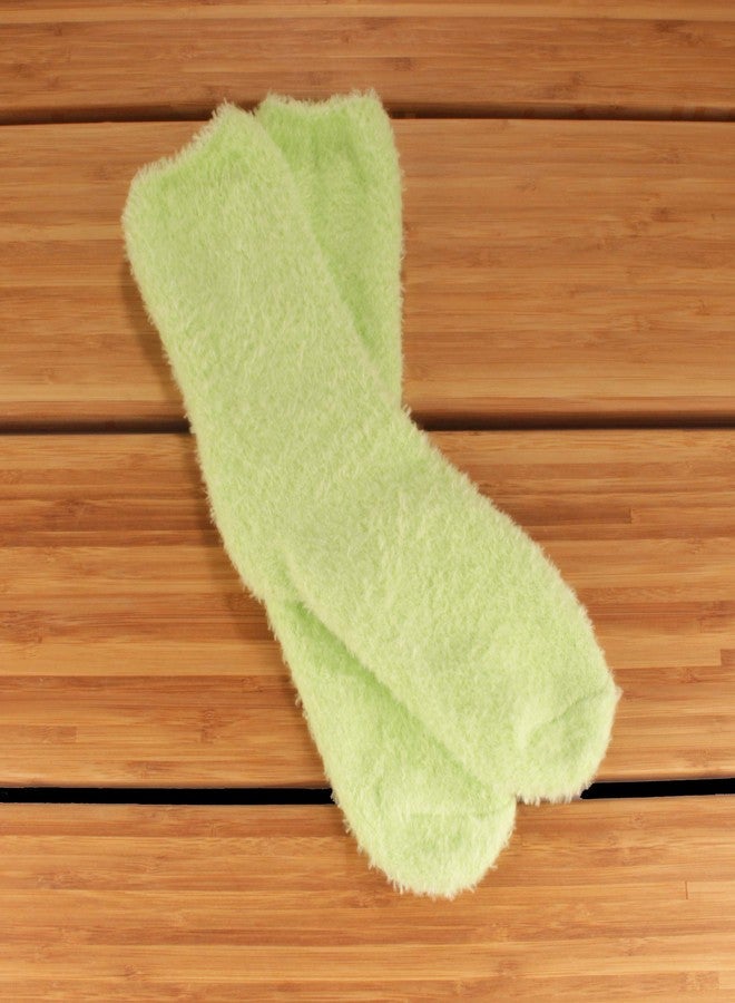 بامبو إم إن جوارب نسائية كبيرة الحجم من بامبو إم إن، ناعمة الملمس، ملونة، مريحة ودافئة، مصنوعة من القطيفة - أخضر - 4 أزواج - Image 2