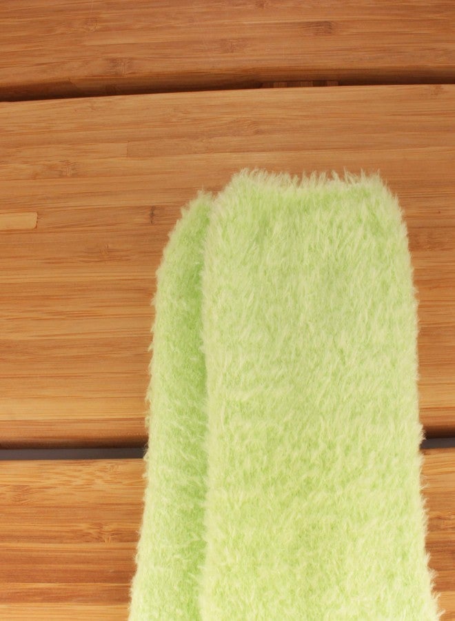 بامبو إم إن جوارب نسائية كبيرة الحجم من بامبو إم إن، ناعمة الملمس، ملونة، مريحة ودافئة، مصنوعة من القطيفة - أخضر - 4 أزواج - Image 3