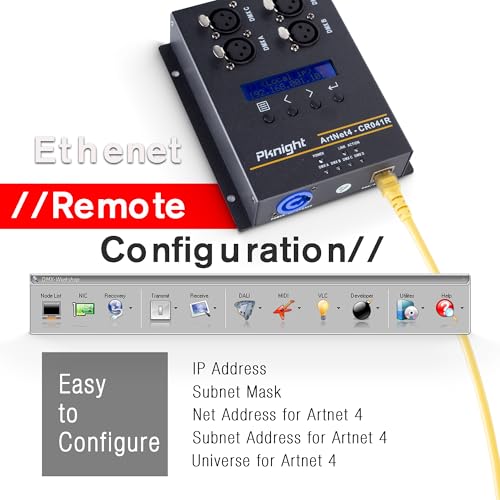 Pknight ArtNet DMX Ethernet Lighting Controller Interface, Truss-mount, 4-Universe Bidirectional Art-Net to DMX512 Node, PoE (No RDM) - Image 5