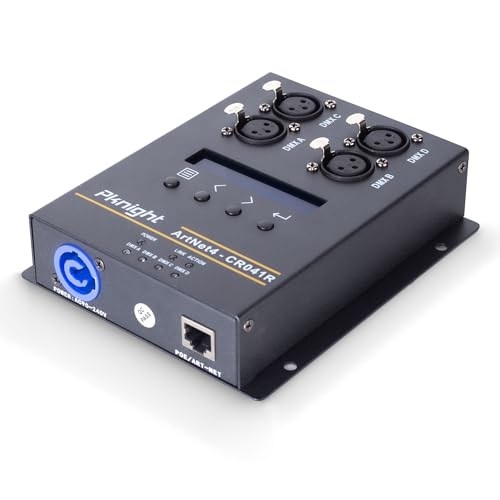 Pknight ArtNet DMX Ethernet Lighting Controller Interface, Truss-mount, 4-Universe Bidirectional Art-Net to DMX512 Node, PoE (No RDM) - Image 1