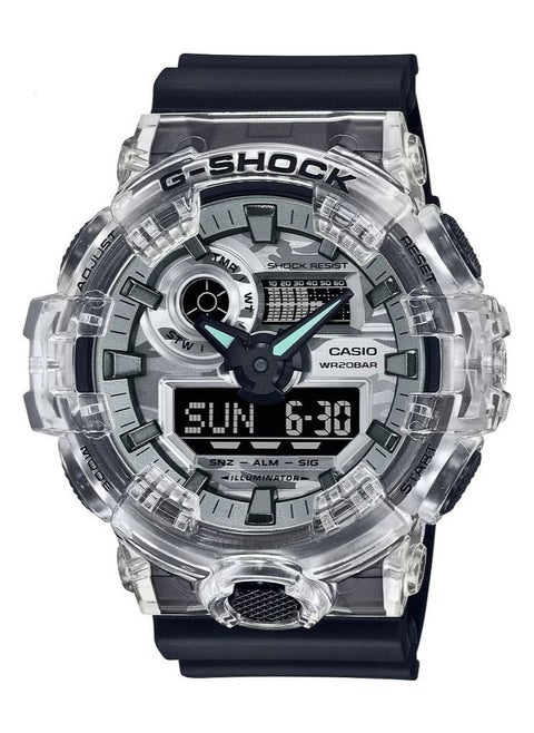 Casio Men Watch G-Shock Round Analog Digital Black Dial Resin Band GA-700SKC-1ADR
