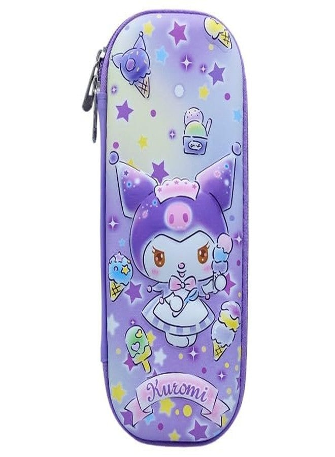 CHIRANSI Cartoon Theme Pencil Case - 3D EVA Pencil Case Pouch,Multipurpose Zipper Pencil Case for Kids,Large Capacity Pencil Pouch(Pack of 1) (Kuromi) - Image 1