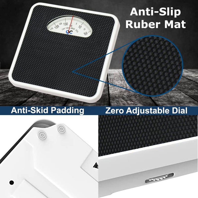 GVC Large Surface Iron Analog Weighing Scale (Black), 2 Kilograms - Image 3