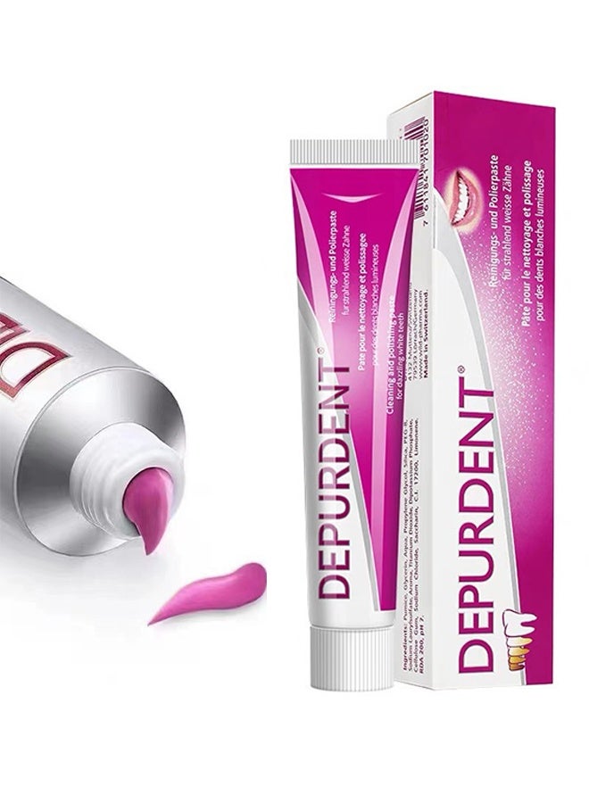 DEPURDENT Clean and Polish Toothpaste 50 ml, Clean and Polish Paste for Teeth Cleaning, Removes Dental Plaque and Tea Stains, Solve Teeth Discoloration Question, Tooth Whitening Toothpaste - Image 4