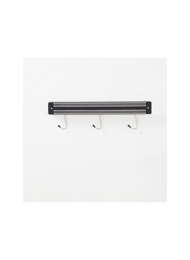 S-TOP Met Lux 13 Inch Magnetic Knife Holder For Wall, 1 Powerful Knife Magnetic Strip - Space-Saving Organizer, Securely Hang Kitchen Utensils or Tools, Black Plastic Knife Hanger, - Image 4