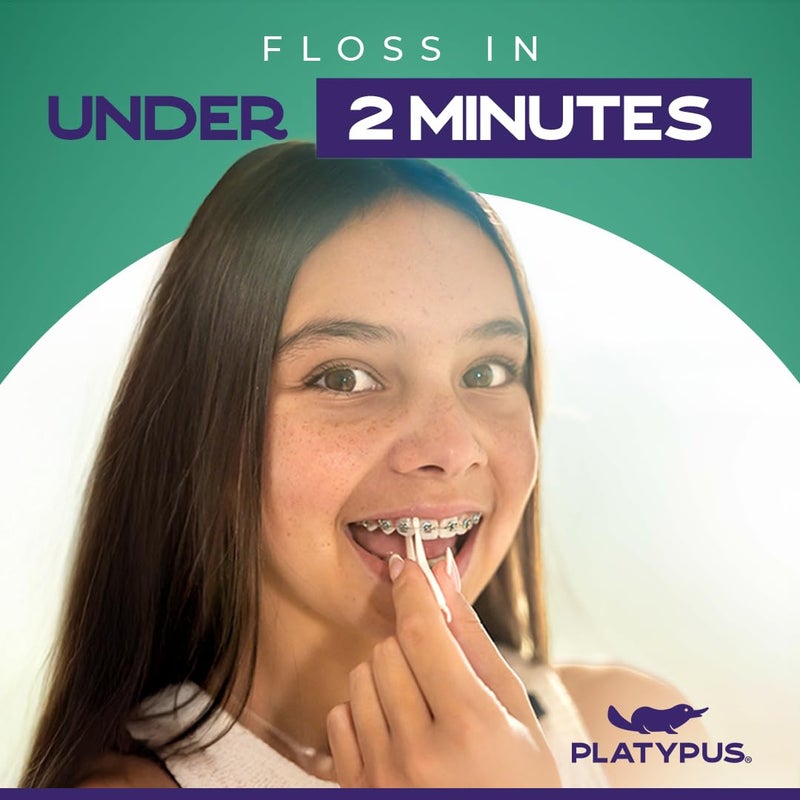 Platypus Orthodontic Flossers for Braces | Ortho Picks for Adults & Kids | Fits Under Arch Wire | Non-Damaging | Encourage Flossing Habits | Floss Teeth in Under Two Minutes (40 Count (Pack of 4)) - Image 4