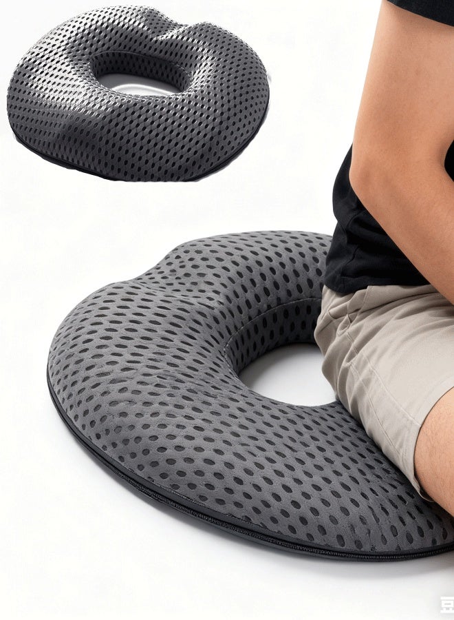 XiuWoo Memory Foam Hemorrhoid Cushion, Orthopedic Memory Foam Cushion for Relieving Lumbar Pain and Sciatica, Donut Cushion for Tailbone, Hemorrhoid Seat for Home, Office, Car - Image 1