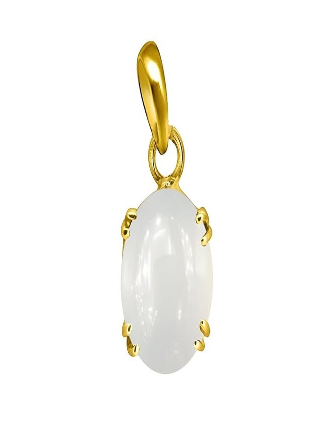 Ptm Natural Moonstone/Chandrakant 7.25 Ratti or 6.5 Carat Astrological Certified Gemstone Panchdhatu/5 Metals 22k Gold Plated Pendant for Men & Women -fba1725 - Image 1