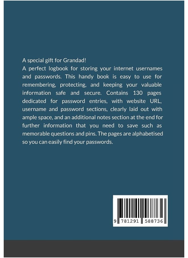 Grandad's Secret Password Book: Protect Your Internet Usernames and Passwords  - Image 2