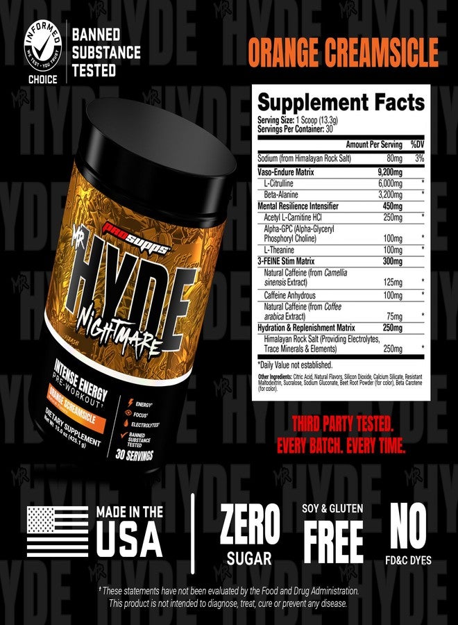 ProSupps Mr. Hyde Nightmare Pre Workout Powder with Caffeine & Beta Alanine - Preworkout for Intense Energy, Mental Focus & Performance - Gym & Fitness Supplements (Orange Creamsicle, 30 Servings) - Image 5