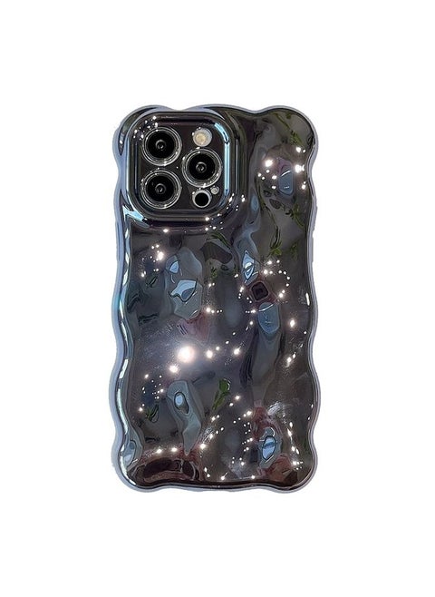 Case Cover For iPhone 13 Pro Max Wave Bubbles TPU Phone Case Painted Blue