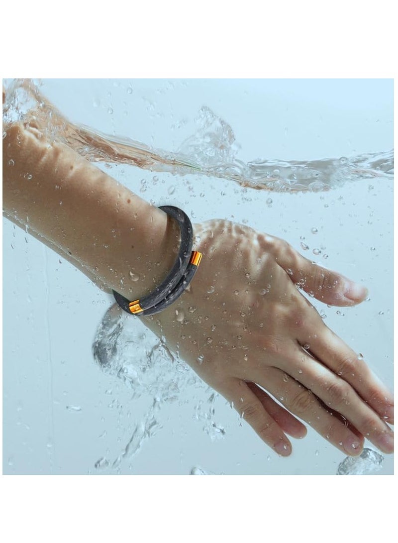 Zikra سوار طارد البعوض - حزمة واحدة من سوار السيليكون مع 4 نوى بديلة، خالي من DEET وآمن للبالغين والأطفال، مثالي للحماية أثناء التخييم في الداخل والخارج (أسود) - Image 3