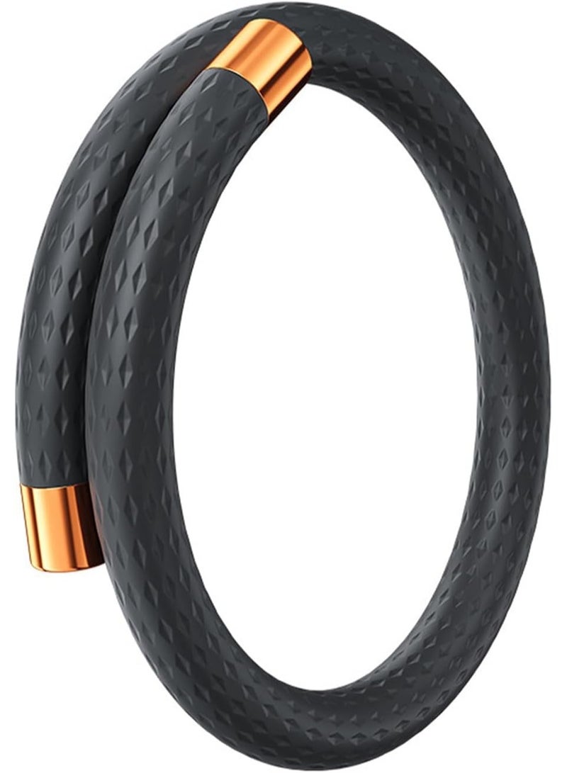 Zikra سوار طارد البعوض - حزمة واحدة من سوار السيليكون مع 4 نوى بديلة، خالي من DEET وآمن للبالغين والأطفال، مثالي للحماية أثناء التخييم في الداخل والخارج (أسود) - Image 1