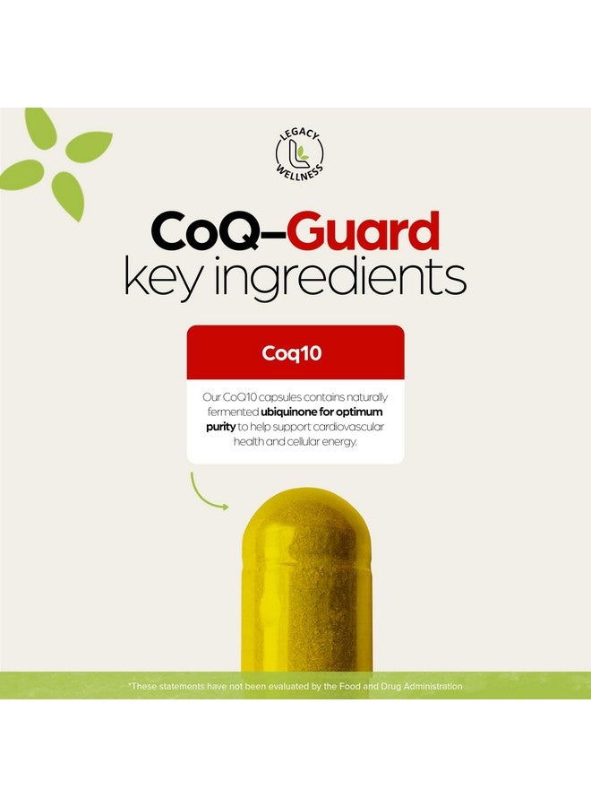 LegacyNutra Legacy Wellness CoQ-GUARD CoQ10 200mg - Natural High Potency CoQ10 Supplement for Energy, Heart, Antioxidant & Cellular Support - High Potency Co Q 10 Ubiquinone for Overall Wellness - Non-GMO 30 Caps - Image 3