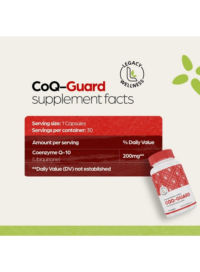 LegacyNutra Legacy Wellness CoQ-GUARD CoQ10 200mg - Natural High Potency CoQ10 Supplement for Energy, Heart, Antioxidant & Cellular Support - High Potency Co Q 10 Ubiquinone for Overall Wellness - Non-GMO 30 Caps - Image 5
