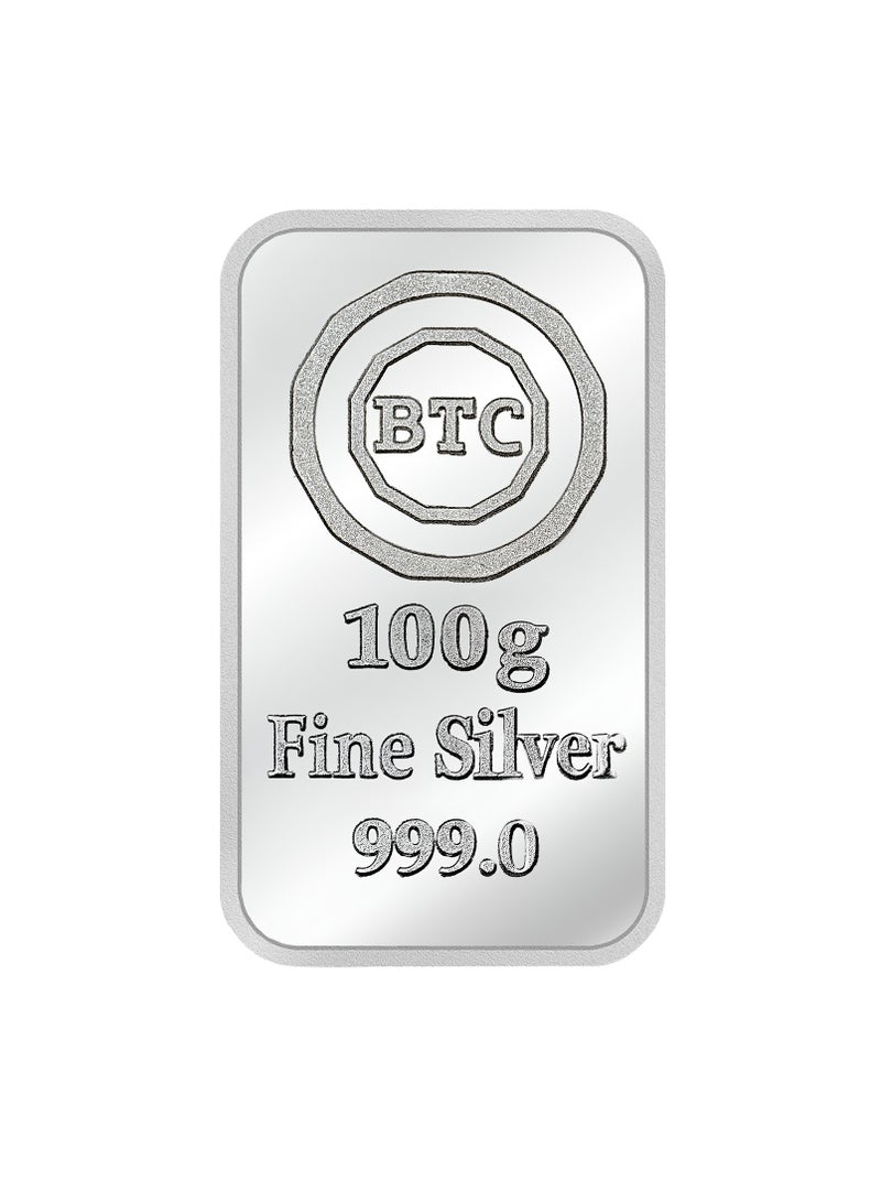 بي تي سي 100 جم سبيكه فضه - باب الكعبه - Image 3