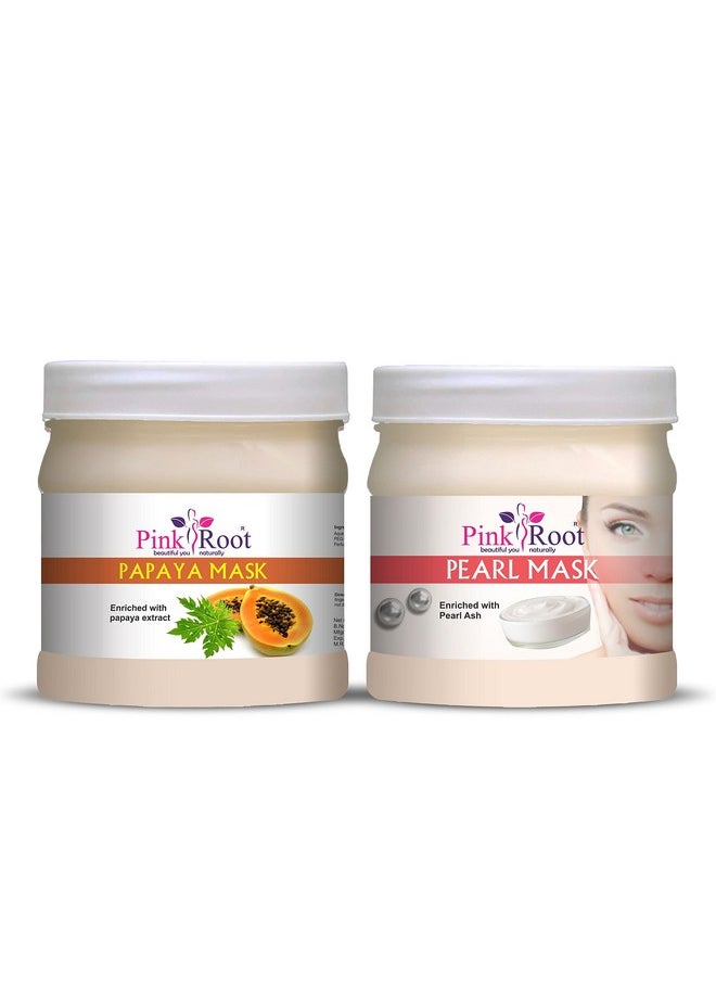Pink Root - Pink Root Papaya Mask 500gm with Pearl Mask 500gm - Image 1